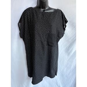 Zara Basics Polka Dot Batwing Top Size L Pinup Retro 70s 60s Closet Staple Long